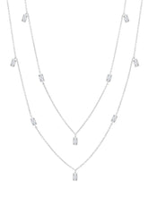 Prism Baguette 36" Necklace Finished in Pure Platinum